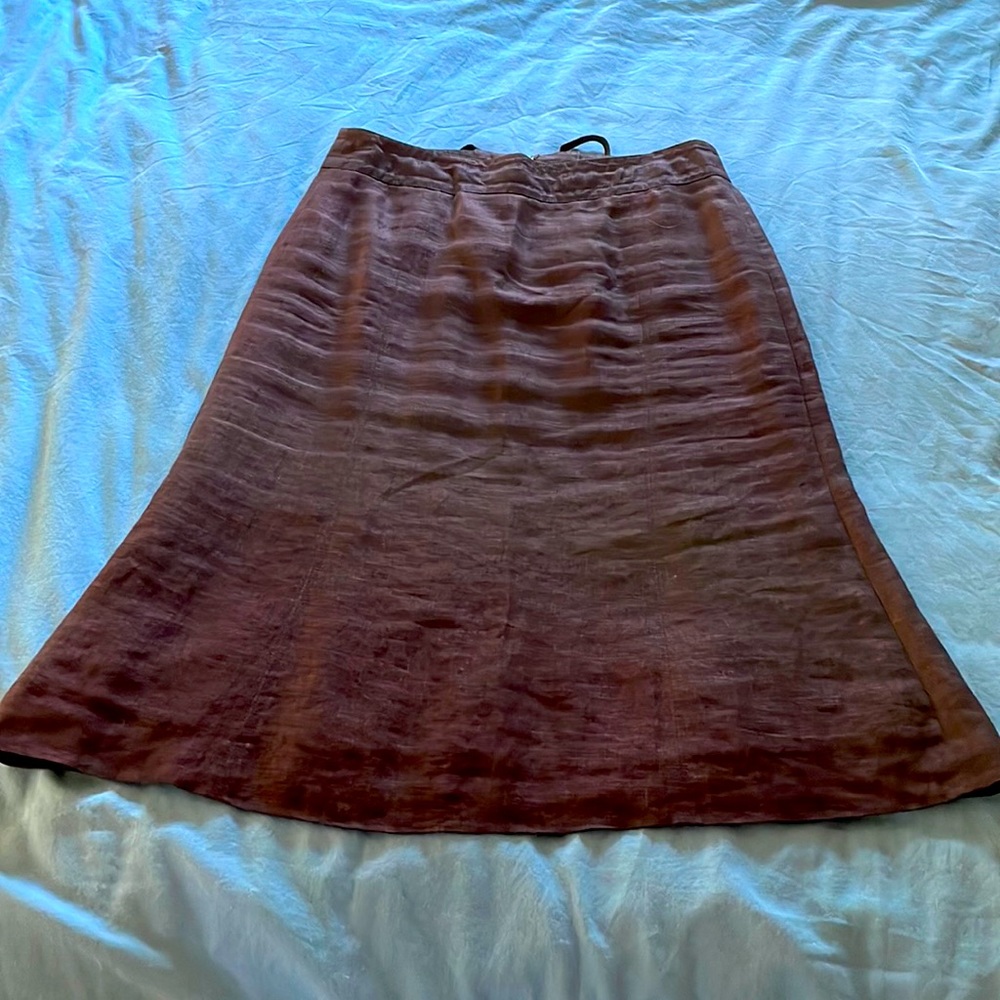 J. Crew Maroon linen skirt